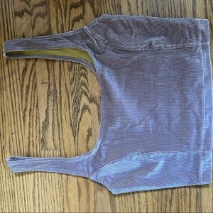 Velour ribbed purple cropped tank